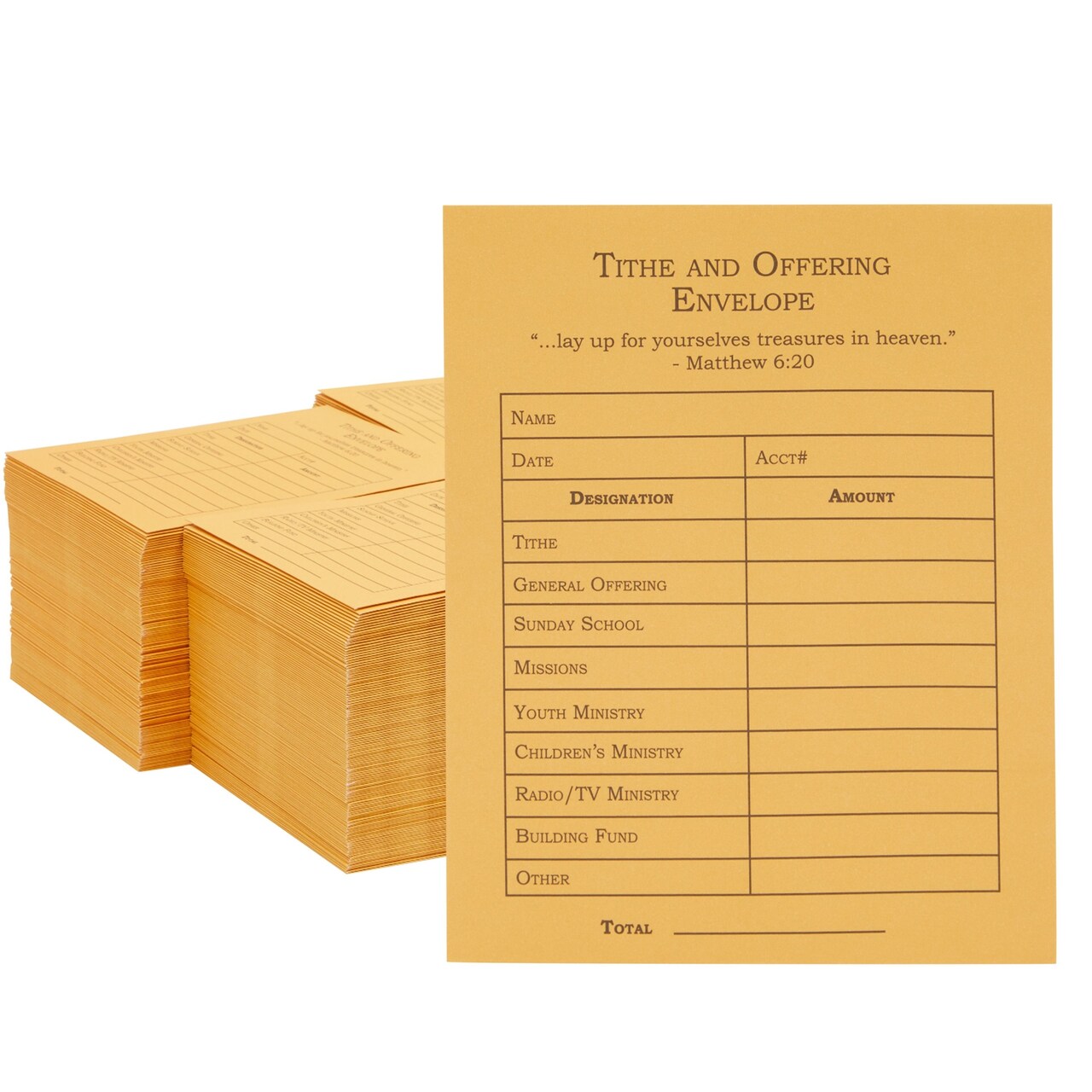 Tithe and Offering Envelopes for Church & Donations (500 Pack Case, 5.5 x 4.5 Inches)